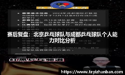 赛后复盘：北京乒乓球队与成都乒乓球队个人能力对比分析