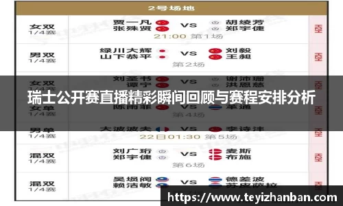 瑞士公开赛直播精彩瞬间回顾与赛程安排分析