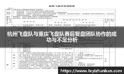 杭州飞盘队与重庆飞盘队赛后复盘团队协作的成功与不足分析
